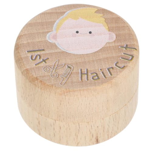 HAPINARY Wooden Haircut Keepsake Box, Kids' Hair Storage Container, Compact Keepsake Box for Storing Your Child's First Haircut