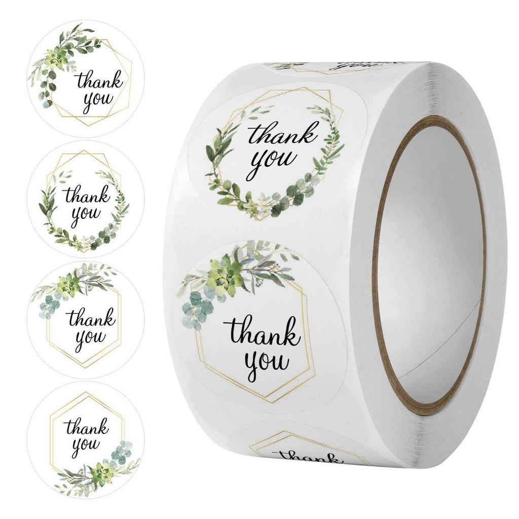 500 Self-Adhesive Thank You Dessert Stickers - Cartoons, Weddings, & Baking Seals for Children
