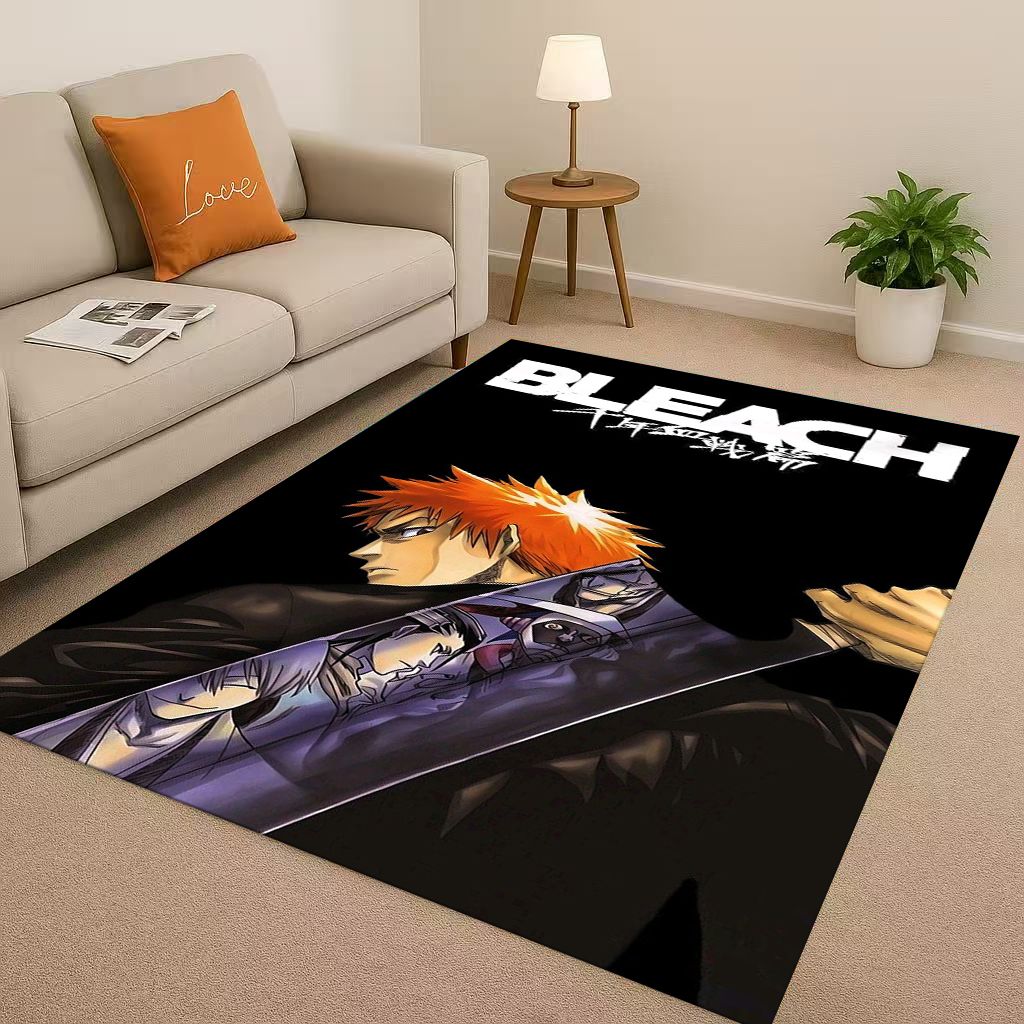 Anime Bleach Kurosaki Ichigo Cartoon Wohnzimmer Rutschfester Teppich für Schlafzimmer Sofa, Leicht zu reinigen Heimdekoration Fußmatte Spielmatte