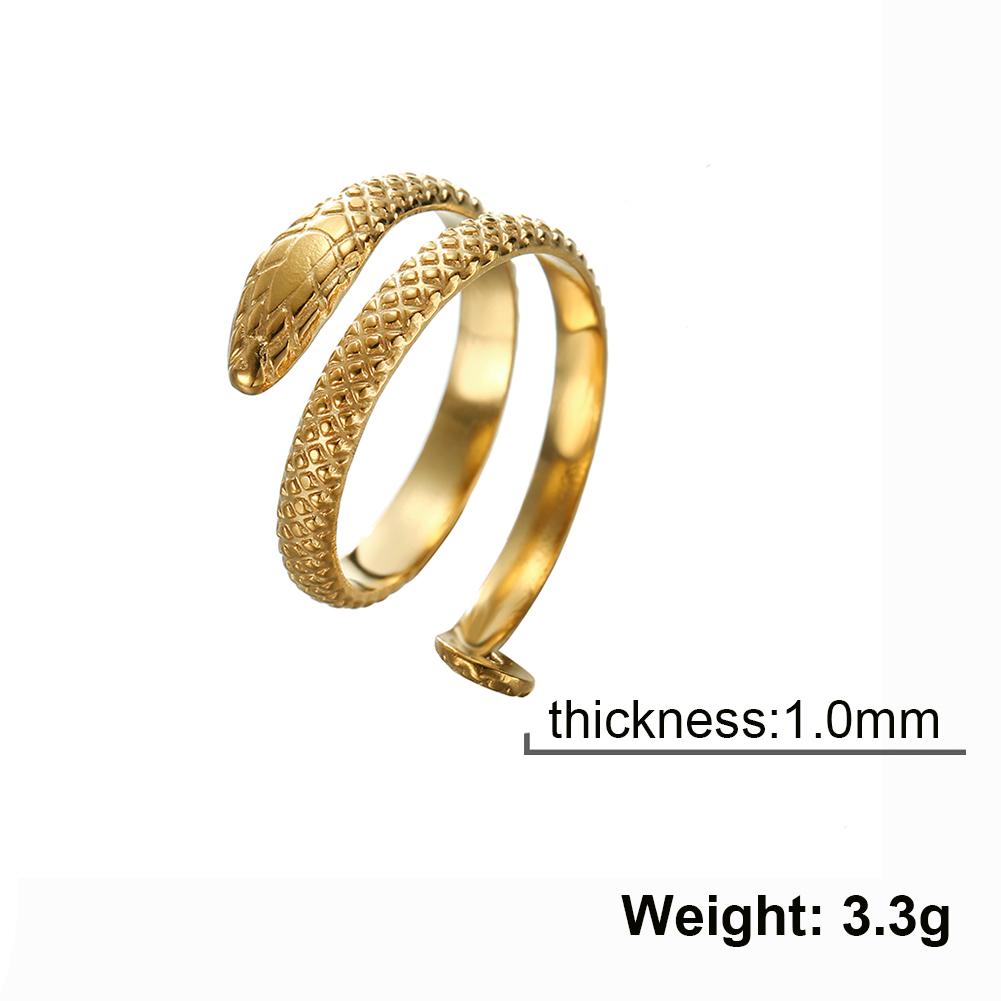 Cazador Stainless Steel Gold Color Open Rings for Women Animal Twisting Snake Finger Rings Punk Jewelry Party Mother Day Gift