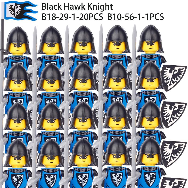 Military Building Blocks Solider Figures Gifts Toys Movie Science Fiction Series Medieval Knight Legion Weapons Shield Flag MOC