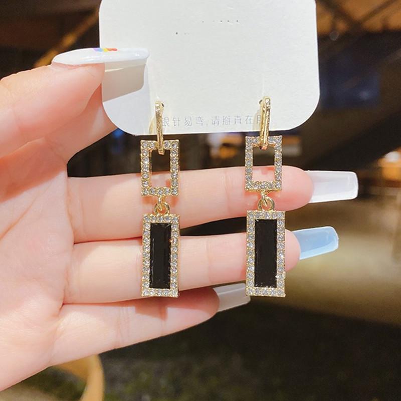 925 Silver Needle Geometric Pearl Earrings For Women Fashion Earrings Flowing Tassel Earrings Elegant Jewelry