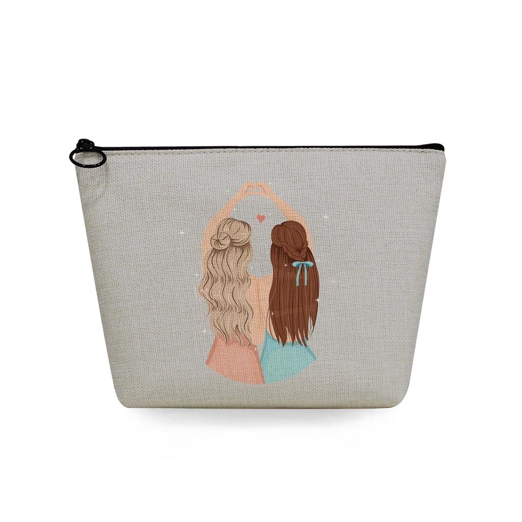 Women Sisters Print Cosmetic Bag Toiletries Organize Travel Storage Case 6726