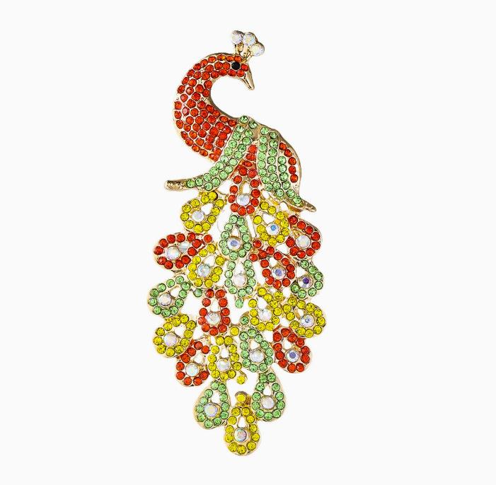 Peacock Brooch Elegant Classical Pin Charm Retro Jewelry Accessories Party Birthday Celebration Gift