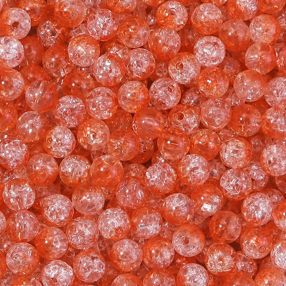 50pcs 8 10mm Acrylic Cracked Crystal Beads Double Color Glass Round Loose Bead For Jewelry Making DIY Bracelet Necklace Earrings