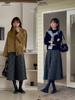 Ge Ming French Retro High-Waisted Diamond Pattern Women's Winter A-line Skirt Y3718F