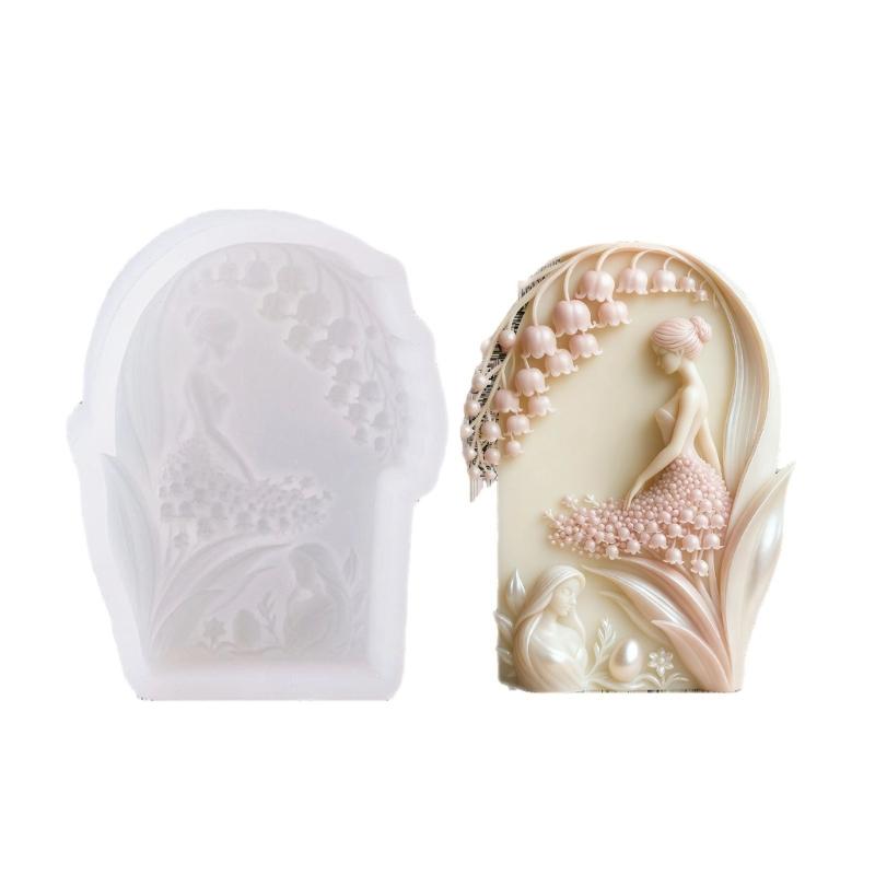 Lilys of the Valley Silicone Candle Mould Featuring Florals Designs for Realistic Home Candle Easy Demold Process