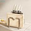 Stainless Steel Kitchen Organizer Stand - Knife  Cutting Board Holder Rounded Corner Countertop Storage Rack