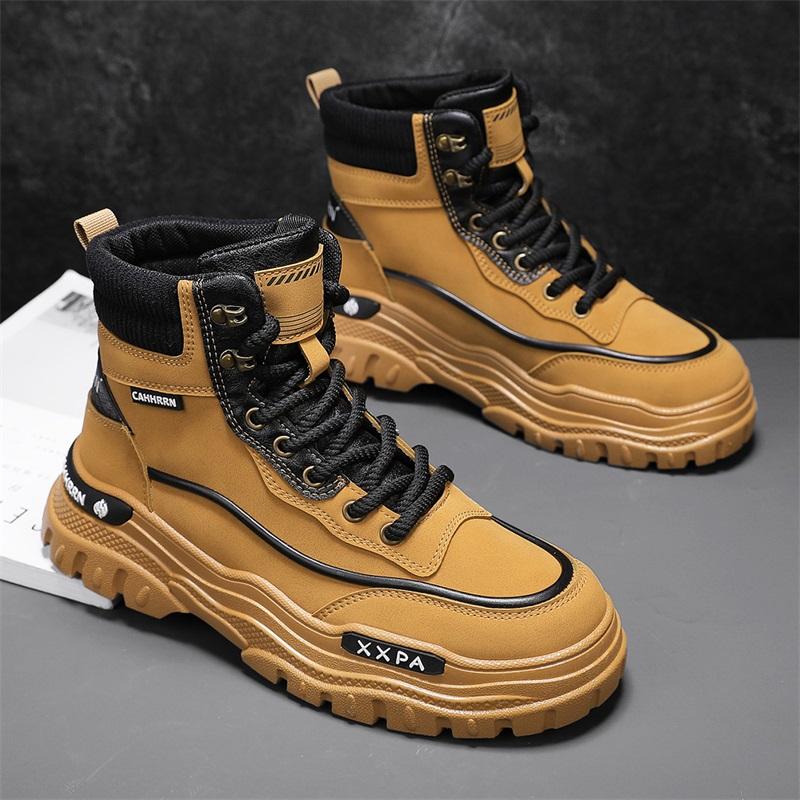 Fashion CYYTL Mens Winter Boots Ankle Casual Shoes Leather Cowboy Combat Tactical Motorcycle Chelsea Work Outdoor Hiking Designer Luxury