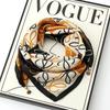 Women's 65" Silk Square Scarf with Magnetic Buckle – Autumn/Winter Print, Fashionable & Versatile Triangle Snood