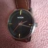 Used NIXON Analog A129-019 THE MELLOR Leather Quartz Watch Working Black Dial