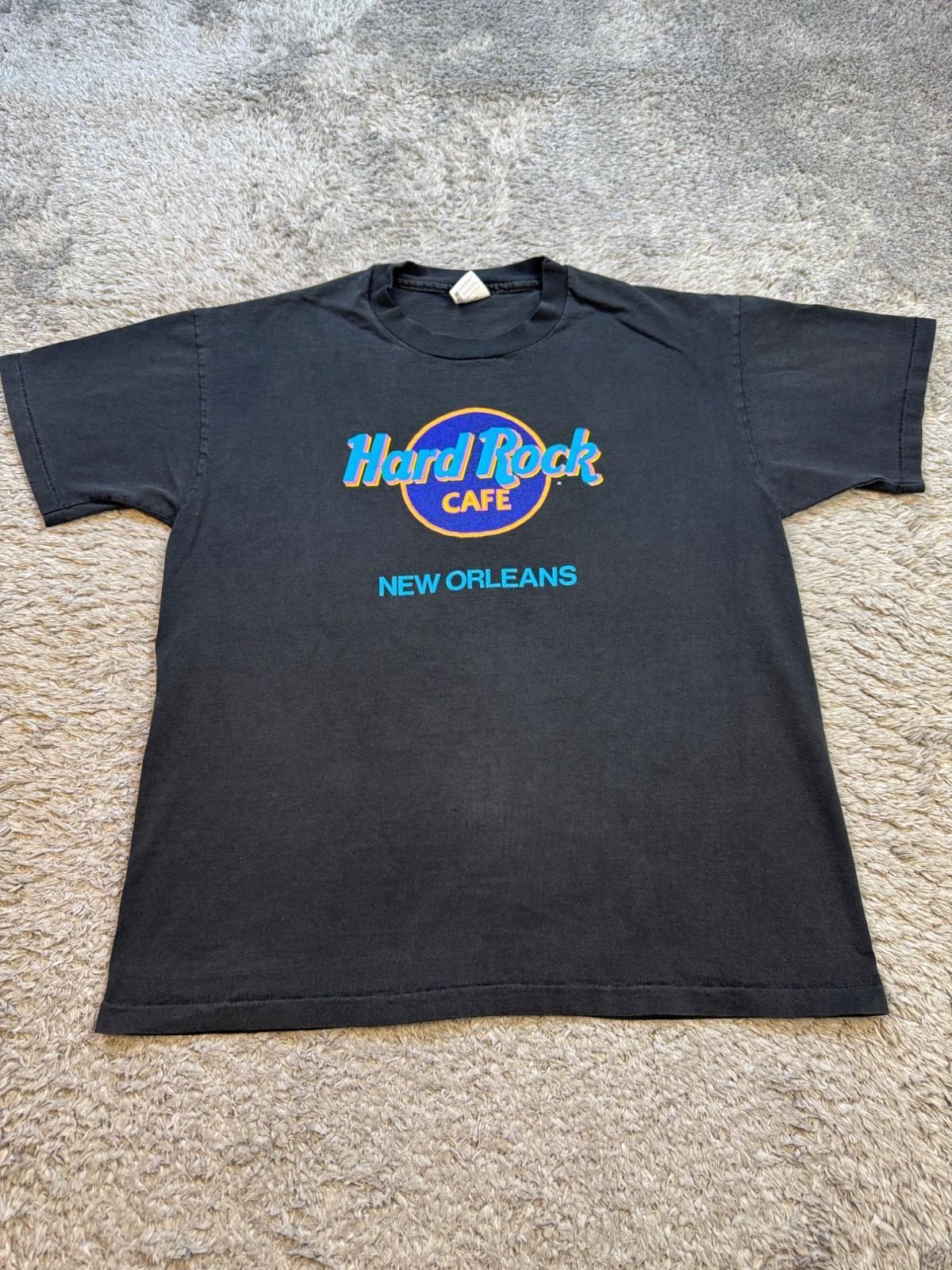 Vtg Hard Rock Cafe Shirt Adult XL Black New Orleans Crewneck Made In USA 90s Unisex T-Shirt XXXL