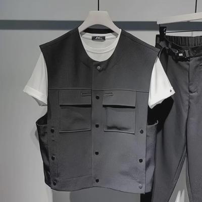 2023 Korean Style Men's Sleeveless Vest: Trendy, Loose, Versatile Fashion for Spring & Autumn