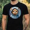 Men's T-Shirt Teddy Bear In Hoodie Motif Cotton Size XS To 5XL