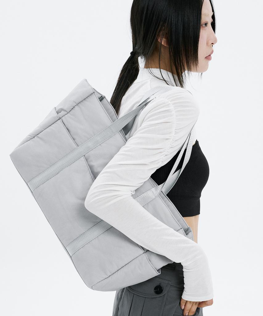 Hanahi Puffy Tote Bag Grey