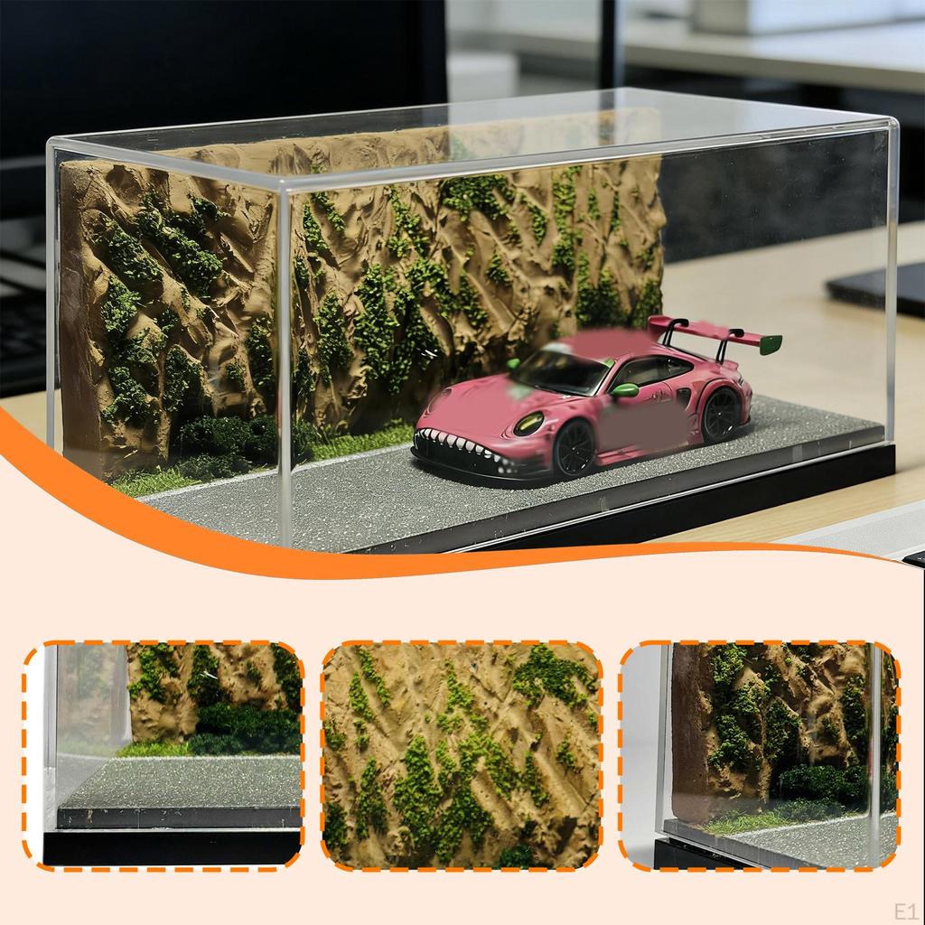 1/64 Diecast Car Display Case Box DIY Diorama Realistic Acrylic Storage Organizer for Sports
