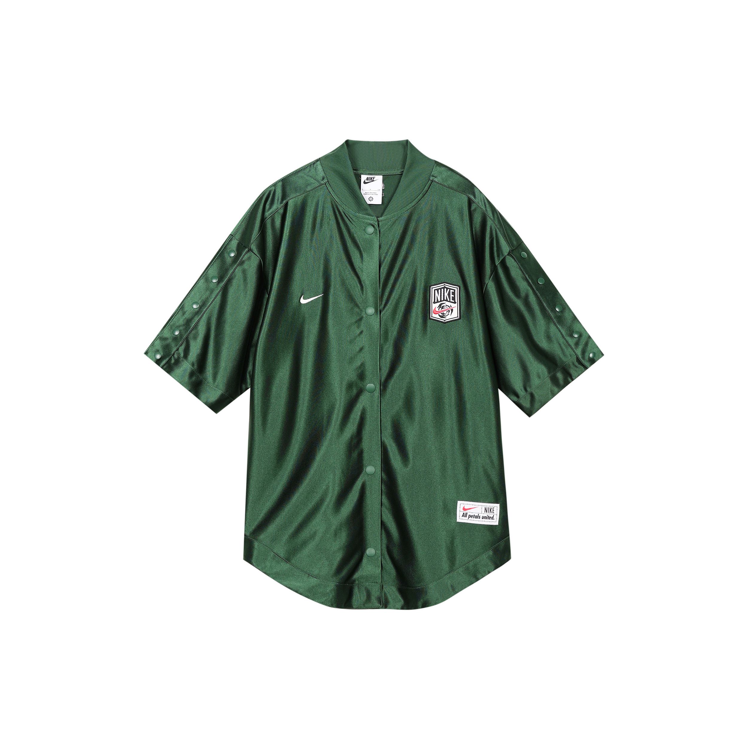 

Nike Sportswear однотонная бейсбольная рубашка с коротким рукавом, женские топы, елово-зеленый FQ0700-323 S