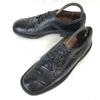 West Germany 70s-80s? Vintage Obermain Leather Plain Toe 8 / 26.5cm / Black Business Dress Shoes(USED)