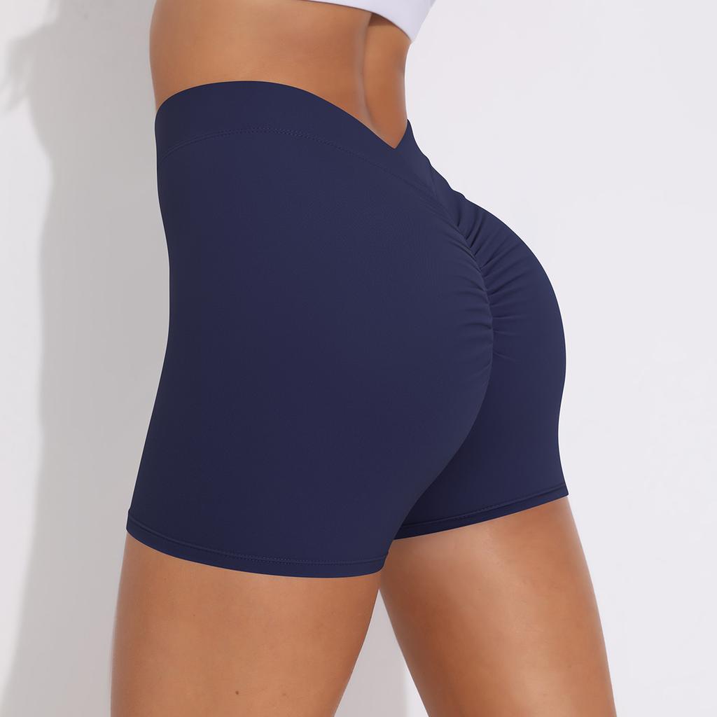 Sexy V-Back Shorts High Waisted Hip Lifting Yoga Shorts Women's Nylon Tight Fitting Shorts Training Sports Fitness Pants