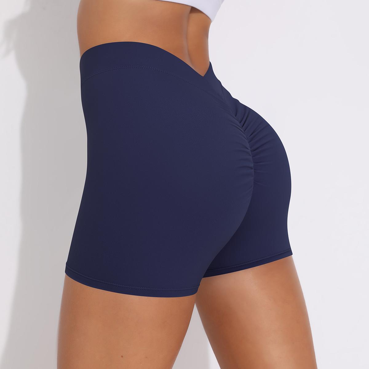

Auroth Scrunch Butt Fitness Shorts Woman Hip Lifting Sports Shorts Elastic Running Short Pants M