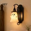 Halloween Home Decor Cute Ghost Wall Light, Wizard Hat Lamp, Decorative Light Mount Lamp for Hallway Entrance Bedroom Warm White Mounted