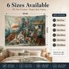 Arazzo da Parete Chinoiserie Vintage Stampa Piatta 2D Pelle di Pesca Appeso a Parete Paesaggio Classico Francese per Decorazione Soggiorno Camera da Letto