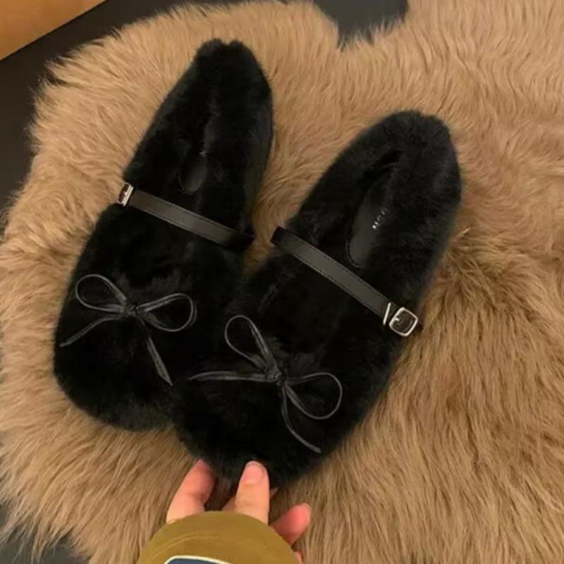 

Модные зимние новые хлопковые туфли на плоской подошве с внутренней платформой, женские туфли с квадратным носком и неглубоким вырезом, с бантом-бабочкой, низкие 40 чёрный