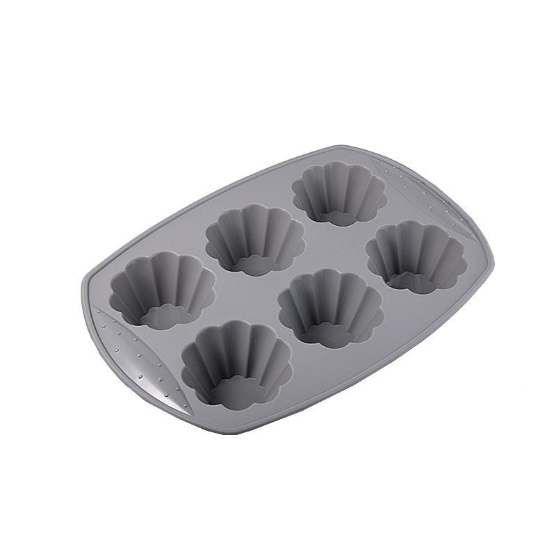

Silicone mold flower-shaped muffin cup high temperature resistant thickened silicone cake mold baking mold серый