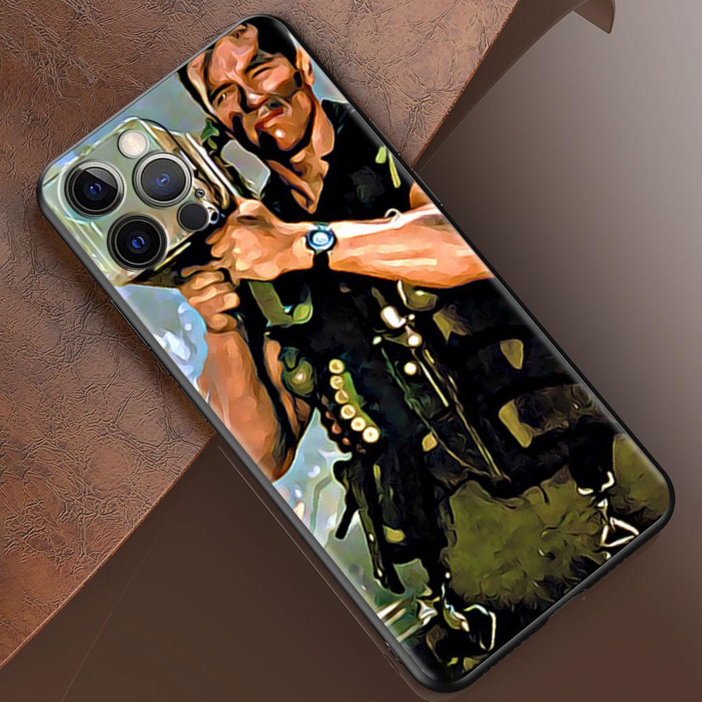 Mobile Phone Case For iPhone 14 15 11 12 13 16 Pro Max 16 Plus XS Black Soft Cover Coque Arnold Schwarzenegger Commando 1985