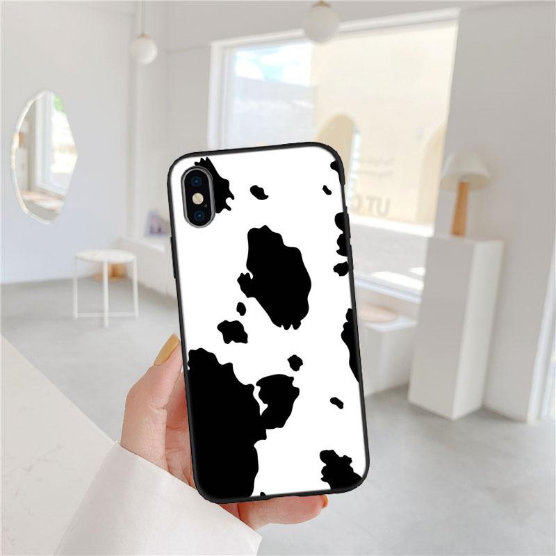 

FM14 Cartoon Cow Soft Shell Phone Case for iPhone 16 15 14 13 12 Pro Max Plus Mini iPhone 16 Plus