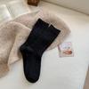 1 par de meias femininas de lã de caxemira quente para outono e inverno, meias femininas grossas, térmicas, de cor pura
