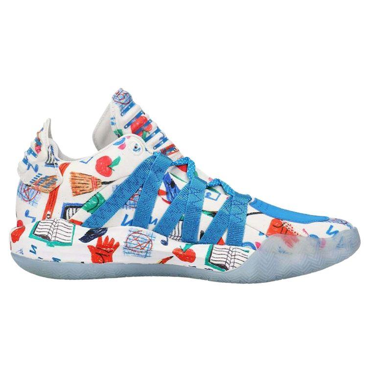 Adidas Dame 6 Camp Men Sneakers White Footwear-White Bird-Blue FX4484