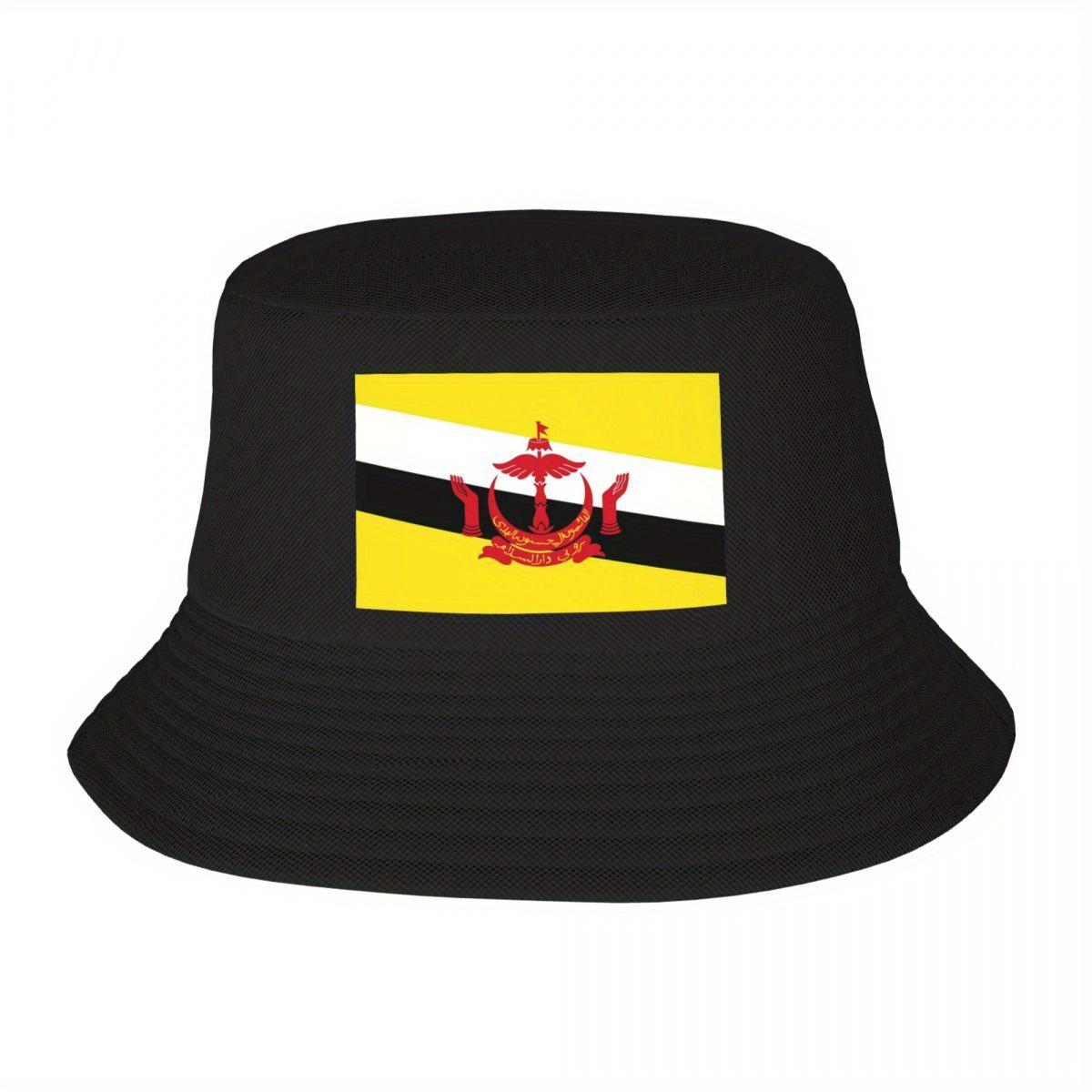 Custom Brunei Flag Bucket Hat for Unisex Women Printed Summer Travel Beach Outdoor Fishing Cap
