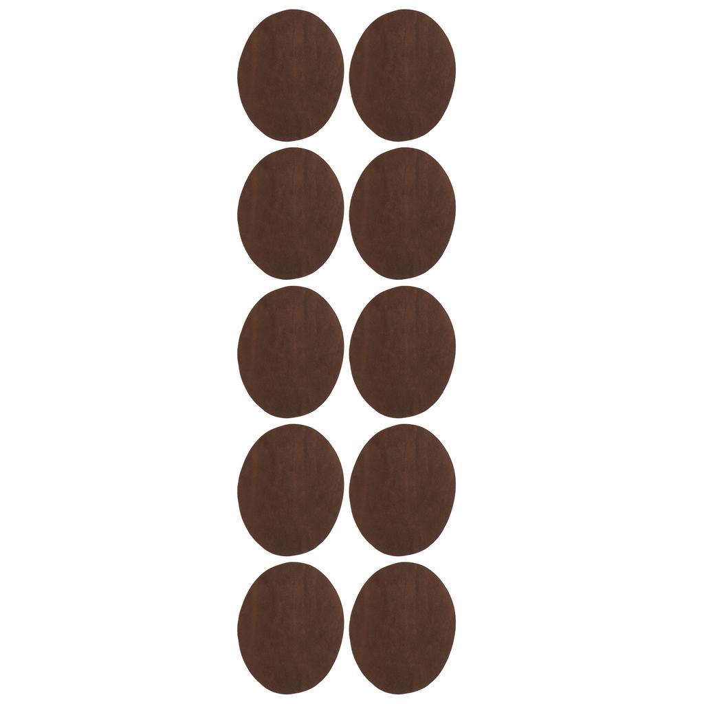 5 Pairs Iron Patches Adhesive Oval Sleeve Elbow Repair DIY Decoration Cloth StickersBrown