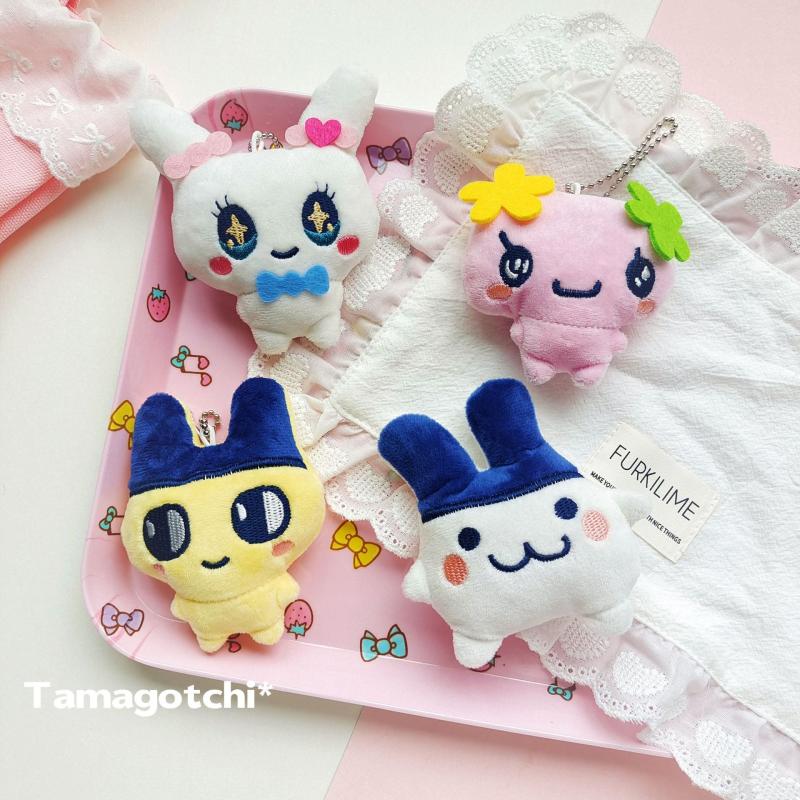 Kreslený Tamagotchi Anime Plyšový Přívěsek Kreativní Kawaii Mametchi Mimitchi Panenka Klíčenka Ozdoba na Batoh Dárky