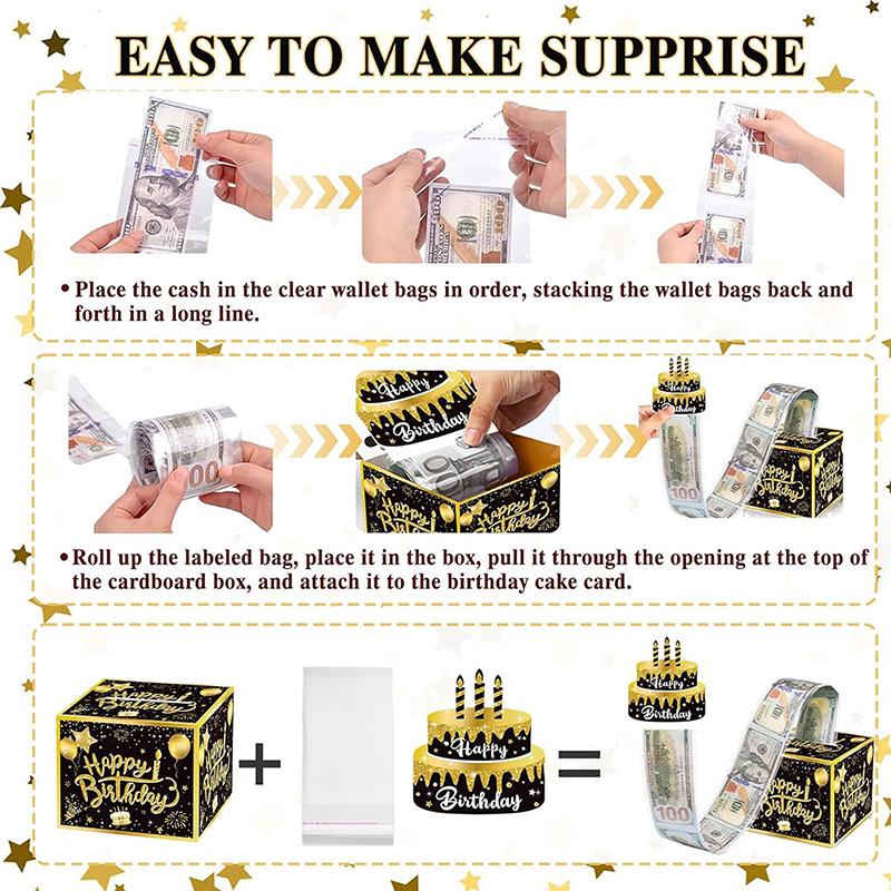 Money Pull Box Birthday Money Gift Case Birthday Surprise Money Box Cash Pull Gift Box Birthday Money Pull Box For Cash Gift