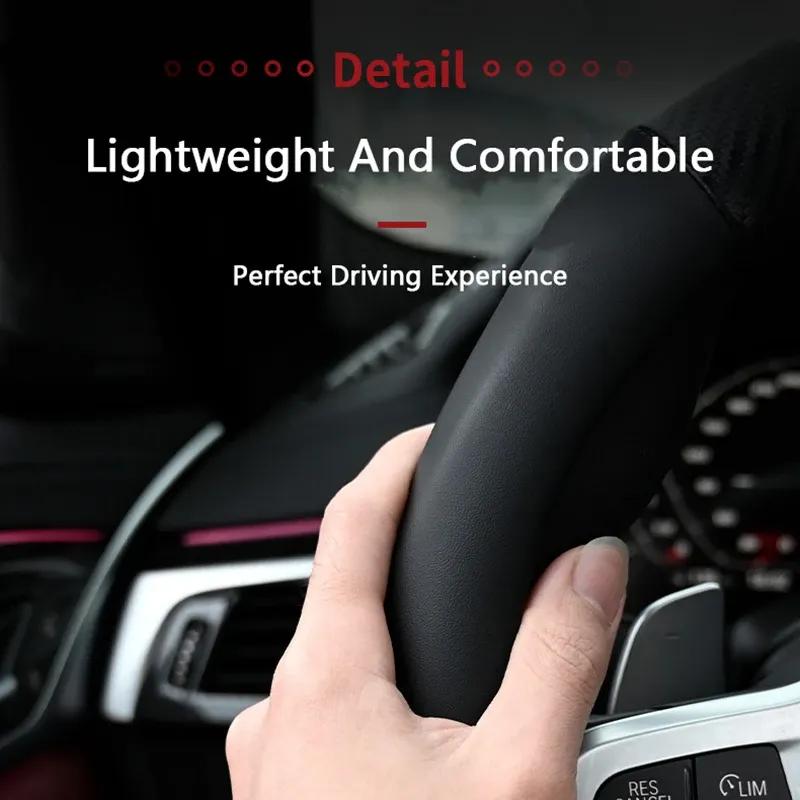 Car Carbon Fiber Leather Steering Wheel Cover For Subaru Outback Legacy Forester Levorg Impreza WRX STI BRZ Interior Accessories