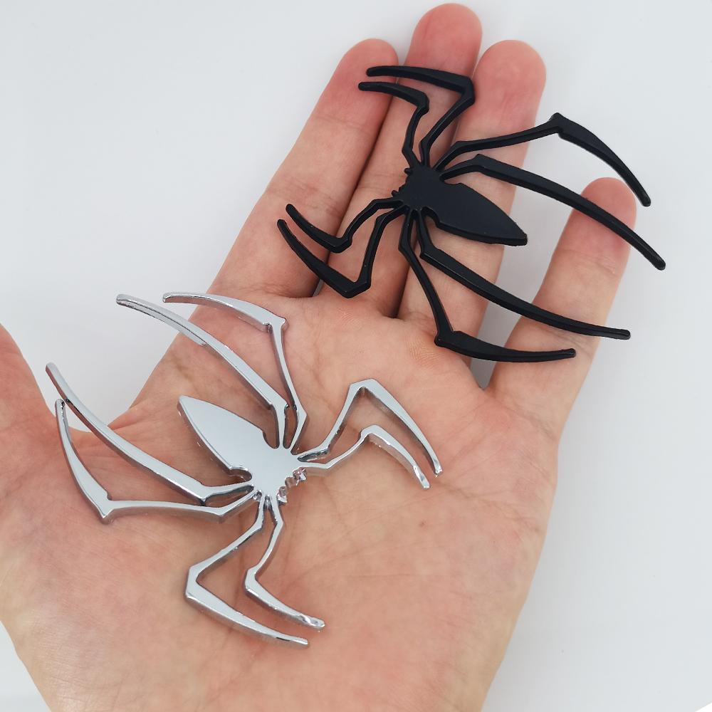Universal 3D Metal Car Stickers Spider Logo Emblem Chrome Black Red Gold Badge Decal Auto Styling Sticker Exterior Accessories
