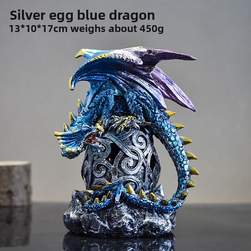Halloween Skull Magic Dragon Deco Set for Desktop - Creative Game Surround - Lava Dragon Egg Resin Decoration