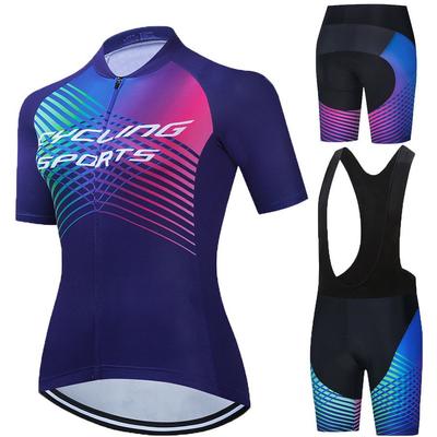 2026 Tenue d'été de cyclisme Édition Équipe pour femmes Coupe ajustée Combinaison de cyclisme sur route Manches courtes Ensemble à bretelles Respirante