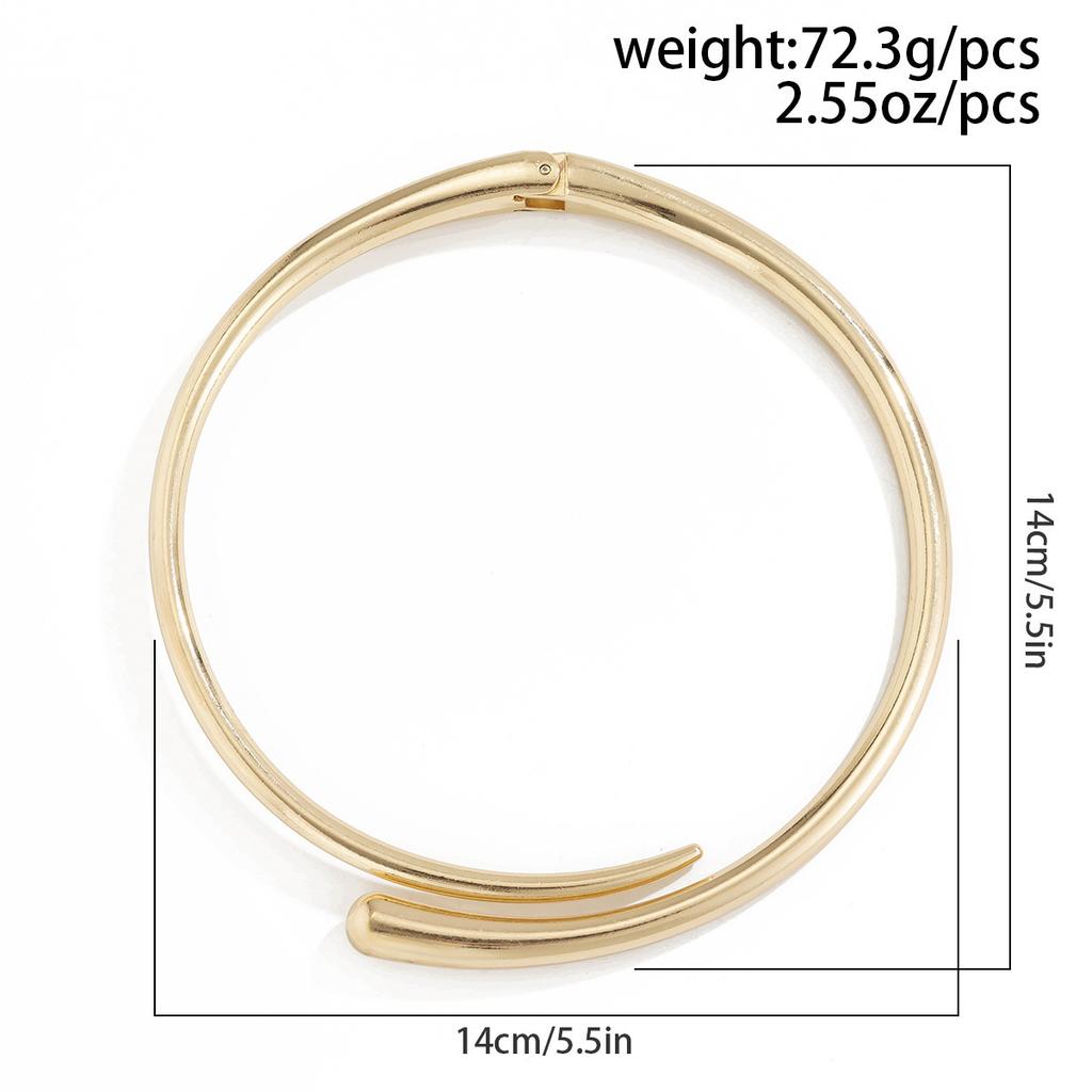 Fashion Jewelry Set Personality Bracelet Women's Open Necklace Hip Hop Earrings Alloy Ring Necklace Set