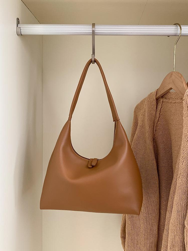 Soft pitot bag women 2025 retro simple fashion shoulder dumpling bag niche design large capacity