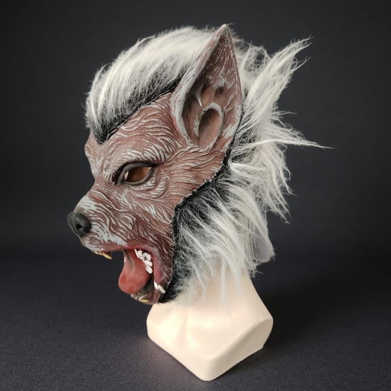 Wolf Head Latex Animal Headgear Funny Prom Latex Mask Haunted House Cosplay Props Party Supplies