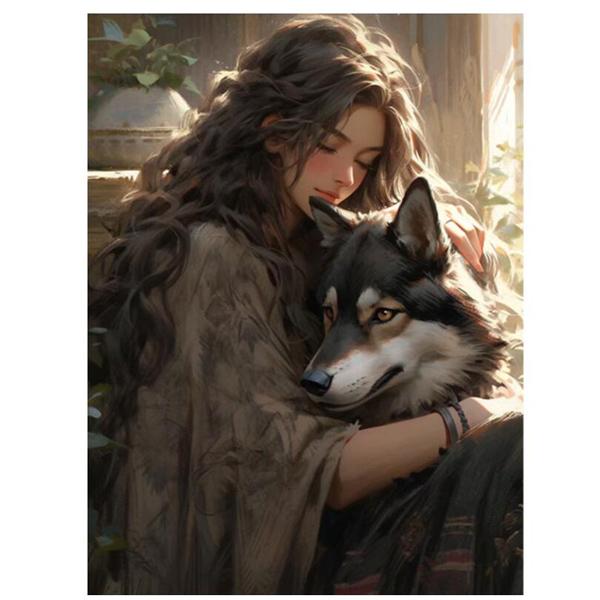 

Волки и лесная фея Алмазная картина Новая коллекция 5D DIY Алмазная вышивка Мозаика Вышивка крестиком Пейзаж Домашний Настенный декор U98 square 80x60cm бежевый