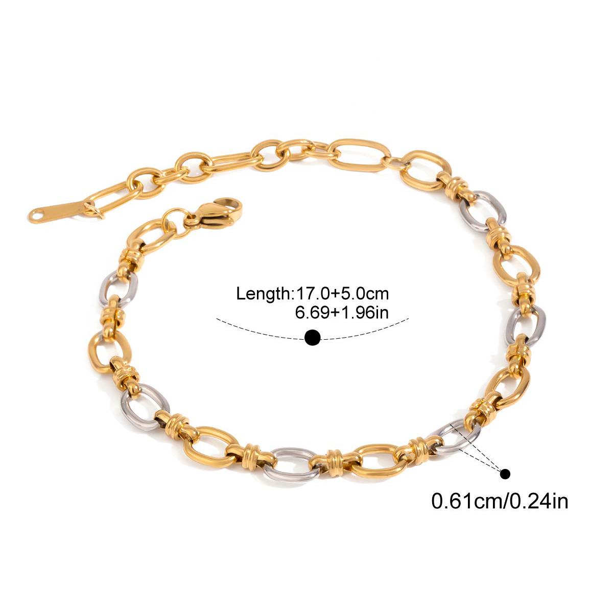 Yori Fashion Stainless Steel Square Rectangle Cast Chain Necklace Bracelet for Women Stainless Steel Waterproof Jewelry Gift