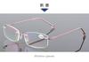 May Flower Women Men Rimless Reading Eyeglasses Blue Light Blocking Prescription Glasses Women Memory Titanium Designer