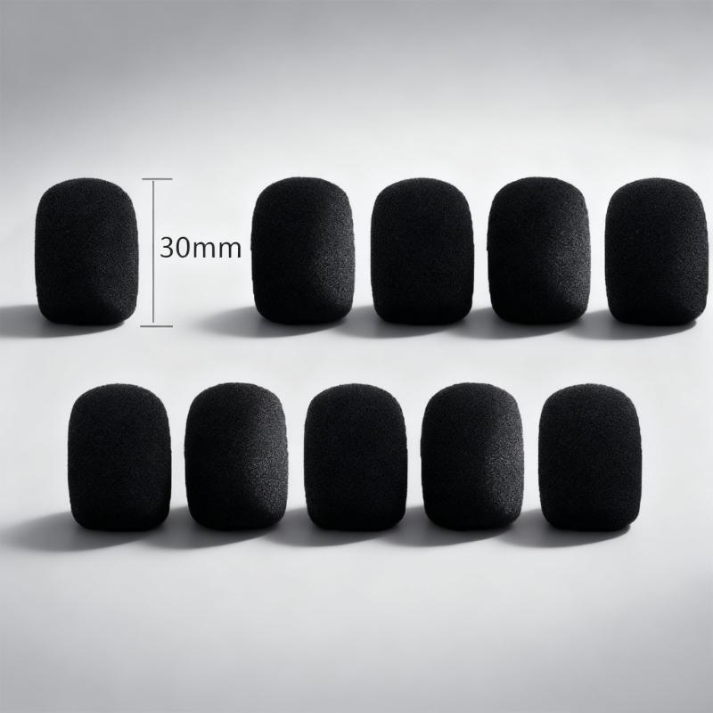 10Pieces Microphones Windscreen Replacement Soft Elastic Sponge Windshields Compatible for Portable Mics Elastic Cover