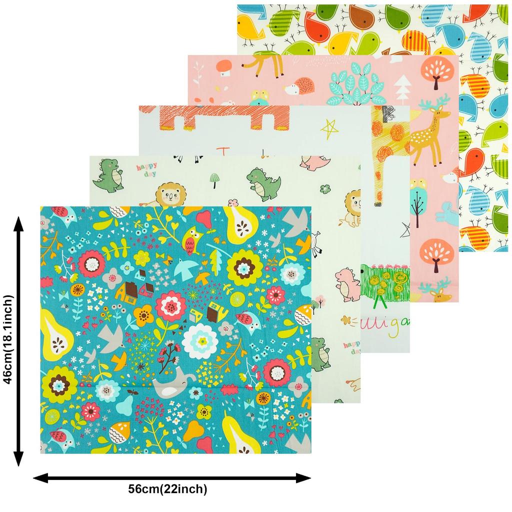 7 Owl Fabric Cute Animal Cut for Handmade 46x56cm Scraps, Design, Cloth, Crafts, Patchwork,