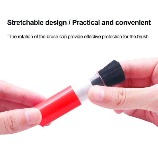 2Pcs Cleaning Brush Lipstick-Style Rotating Retractable Brush Computer Keyboard Camera Lens Cleaning Brush Precision Cleaning Tool