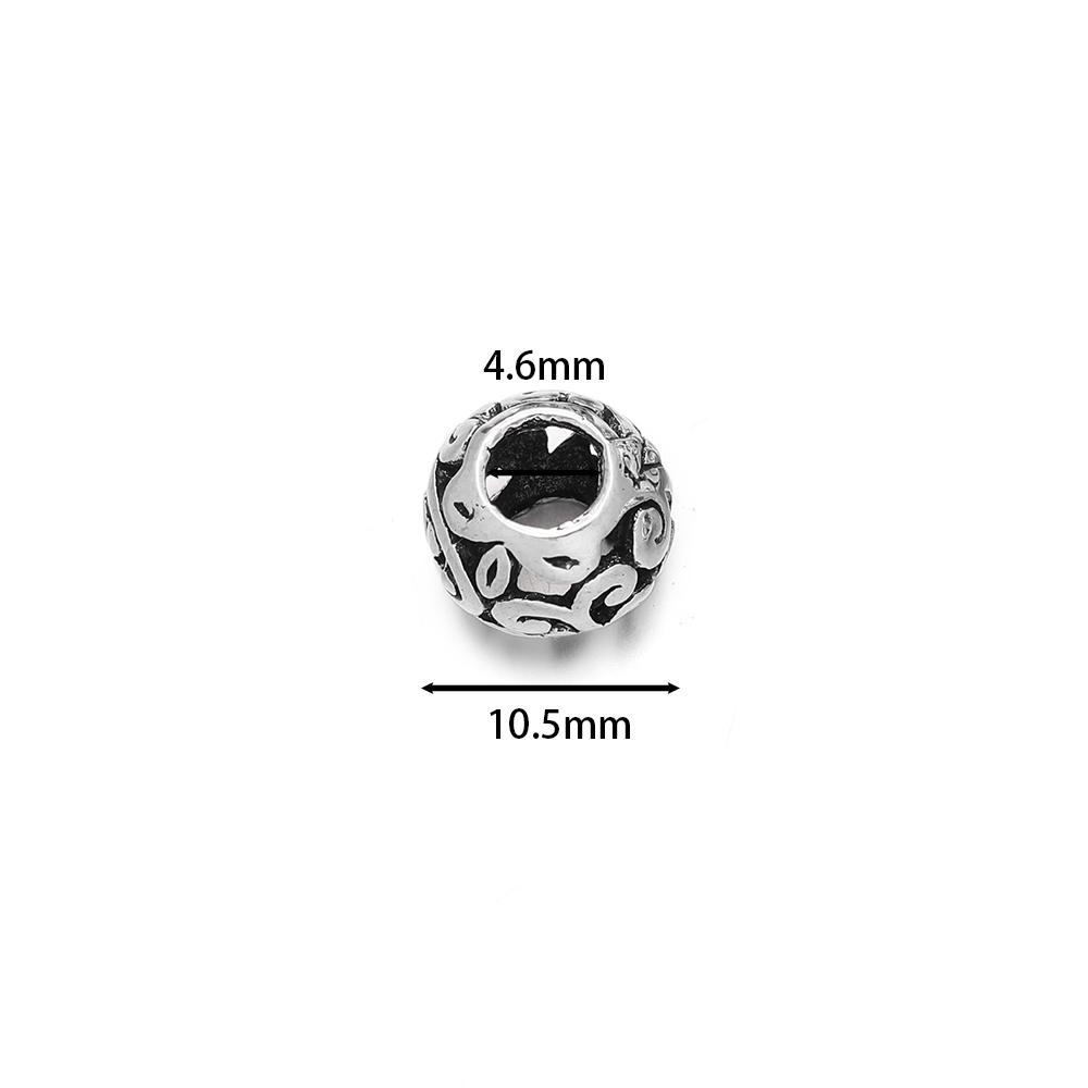 5pcs Multiple Styles Alloy Hollow Loose Bead Big Hole Spacer Beads for Bracelet Necklace Keychain Jewelry Making Accessories